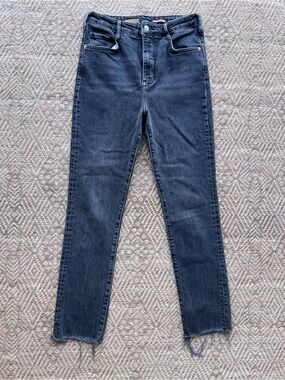 Pilcro Anthropologie Gray Skinny Cigarette Jeans Raw Hem Size 29